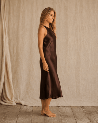 The Cacao Satin Midi — Dresses (view 5) | Après Sea Ranch
