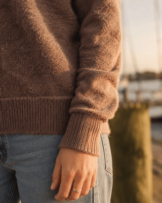 The Cliff Walk Ribbed Sweater - Sepia Brown (view 3) | Après Sea Ranch