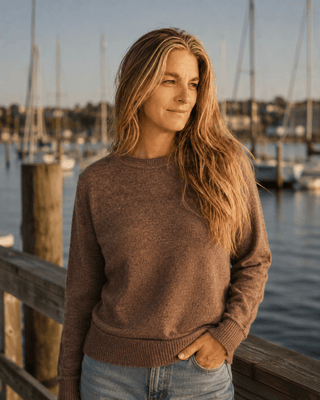 The Cliff Walk Ribbed Sweater - Sepia Brown | Après Sea Ranch