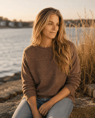 The Cliff Walk Ribbed Sweater - Sepia Brown (view 2) | Après Sea Ranch