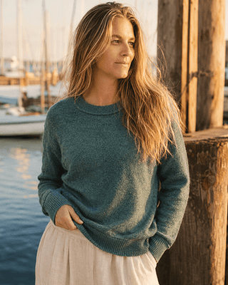 The Cliff Walk Ribbed Sweater - Teal Green | Après Sea Ranch
