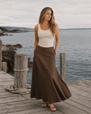 The Coastline Linen Maxi Skirt | Après Sea Ranch