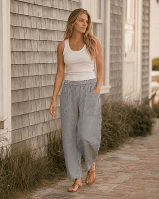 The Dockside Barrel Pant - Navy/White | Après Sea Ranch