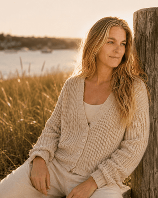The Driftwood Cable Cardigan Sweater (view 10) | Après Sea Ranch