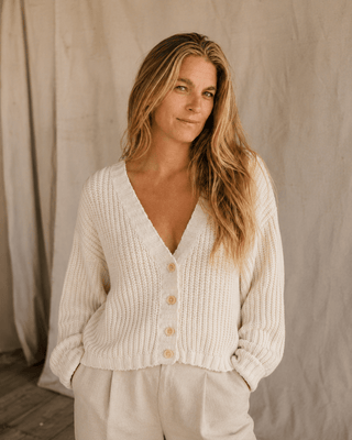 The Driftwood Cable Cardigan Sweater (view 5) | Après Sea Ranch