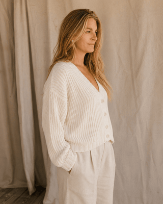 The Driftwood Cable Cardigan Sweater (view 6) | Après Sea Ranch