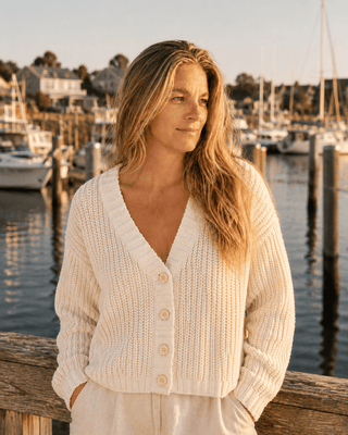 The Driftwood Cable Cardigan Sweater | Après Sea Ranch