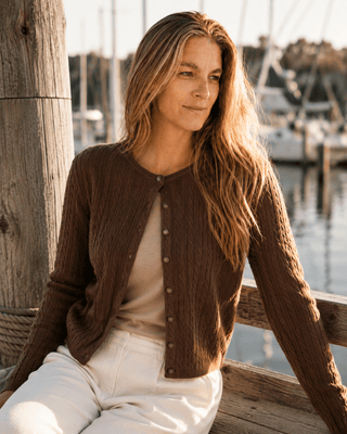 The Habor Cable Knit Cardigan (view 2) | Après Sea Ranch