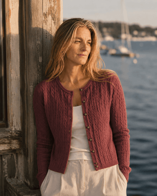 The Habor Cable Knit Cardigan (view 8) | Après Sea Ranch