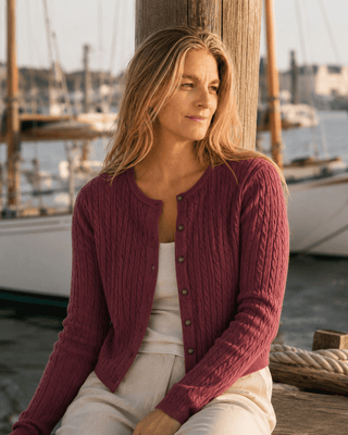 The Habor Cable Knit Cardigan (view 9) | Après Sea Ranch