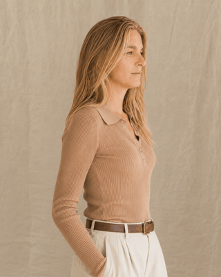 The Harbor Snap Sweater-Taupe (view 5) | Après Sea Ranch
