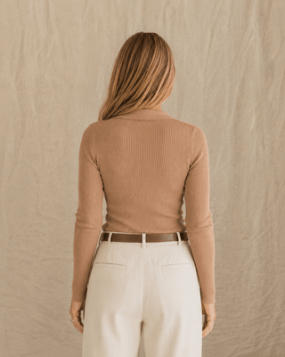 The Harbor Snap Sweater-Taupe (view 6) | Après Sea Ranch