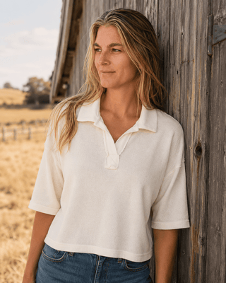 The Marina Short Sleeve Top-Cream | Après Sea Ranch
