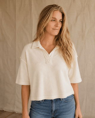 The Marina Short Sleeve Top-Cream (view 4) | Après Sea Ranch