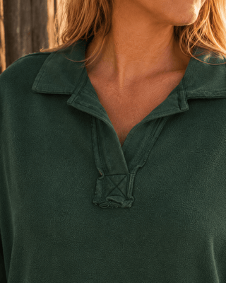 The Marina Short Sleeve Top- Dark Green (view 3) | Après Sea Ranch