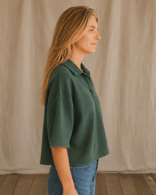 The Marina Short Sleeve Top- Dark Green (view 5) | Après Sea Ranch