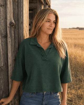 The Marina Short Sleeve Top- Dark Green | Après Sea Ranch