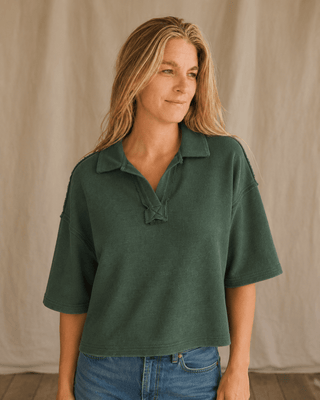 The Marina Short Sleeve Top- Dark Green (view 4) | Après Sea Ranch