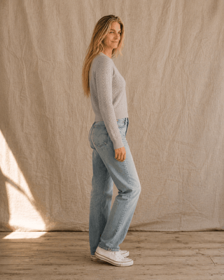 The Rose Island Crochet Sweater Top - Grey (view 5) | Après Sea Ranch
