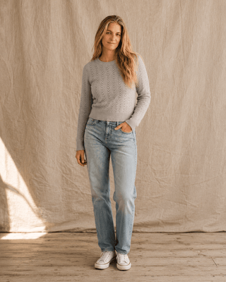 The Rose Island Crochet Sweater Top - Grey (view 4) | Après Sea Ranch