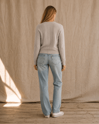 The Rose Island Crochet Sweater Top - Grey (view 6) | Après Sea Ranch