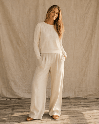 The Rose Island Crochet Sweater Top - Ivory (view 4) | Après Sea Ranch