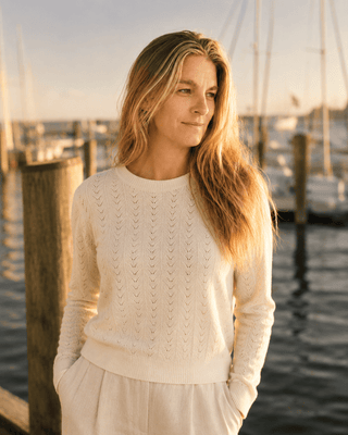 The Rose Island Crochet Sweater Top - Ivory | Après Sea Ranch