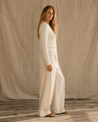 The Rose Island Crochet Sweater Top - Ivory (view 5) | Après Sea Ranch