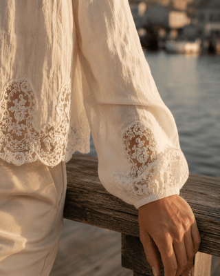 The Sea Fog Lace-Trim Top (view 3) | Après Sea Ranch