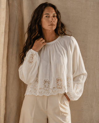 The Sea Fog Lace-Trim Top (view 4) | Après Sea Ranch