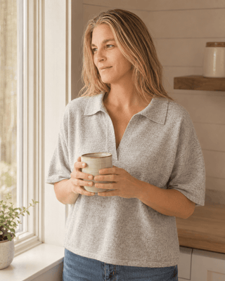 The Slow Morning Short Sleeve Sweater-Heather Grey | Après Sea Ranch