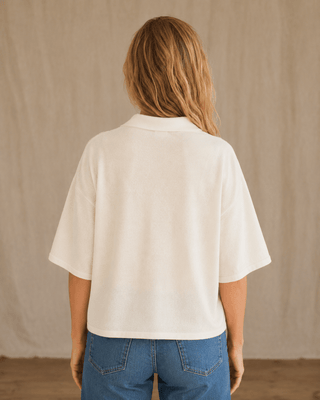 The Slow Morning Short Sleeve Sweater-Ivory (view 5) | Après Sea Ranch