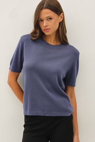 Tide Knit Tee in Slate Blue | Après Sea Ranch