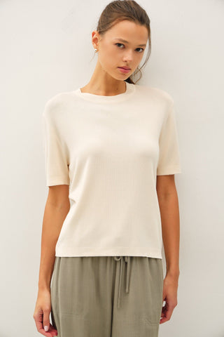 Tide Knit Tee in Vanilla | Après Sea Ranch