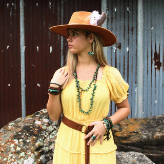 The Jewelry Junkie Turquoise Stacked Stone Beaded Hoop Earrings (view 3) | Après Sea Ranch