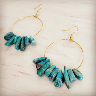 The Jewelry Junkie Turquoise Stacked Stone Beaded Hoop Earrings (view 2) | Après Sea Ranch