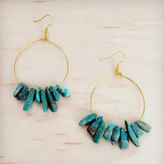 The Jewelry Junkie Turquoise Stacked Stone Beaded Hoop Earrings | Après Sea Ranch