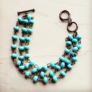 The Jewelry Junkie Turquoise Triple Strand Bracelet | Après Sea Ranch