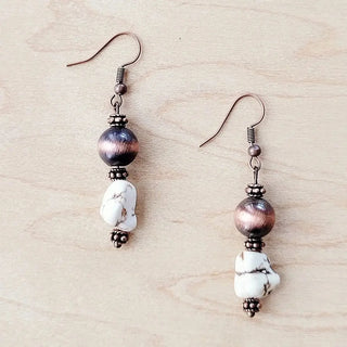 The Jewelry Junkie Western White Turquoise w/ Copper Bead Drop Earring | Après Sea Ranch