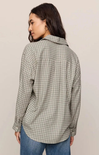 ZSUPPLY River Plaid Button Up - Emerald Cove — Long Sleeve Shirt (view 2) | The Salty Babe