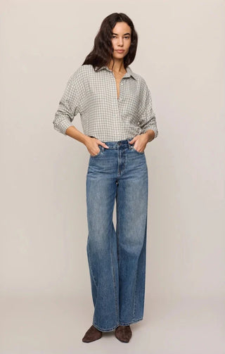 ZSUPPLY River Plaid Button Up - Emerald Cove — Long Sleeve Shirt (view 3) | The Salty Babe
