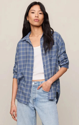ZSUPPLY River Plaid Button Up - Mystic Blue — Long Sleeve Shirt | The Salty Babe
